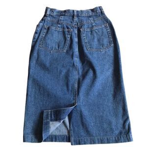 Vintage Eddie Bauer 5 Pocket 90s Y2K Denim Jean Skirt Blue Sz 6P